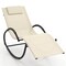 Costway 1/2 PCS Outdoor Rocking Lounge Chair with Removable Headrest Breathable Backrest & Seat Beige
